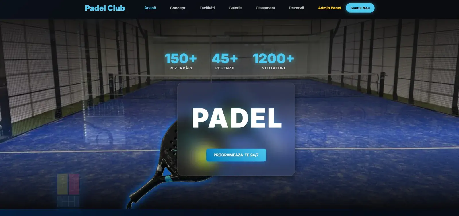 Captură din site-ul Padel Play Sibiu